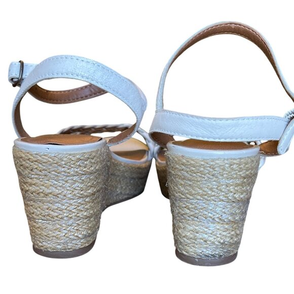 Lucky Brand Women's Espadrille Wedge Double Braided Strap Buckle Cream Size 6 - Picture 3 of 12